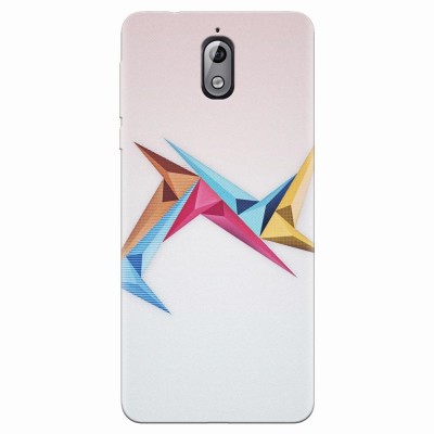 Husa silicon pentru Nokia 3.1, Abstract Minimalistic Colors Triangles foto