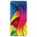 Husa silicon pentru Nokia 8, Curly Colorful Rainbow Lines Illustration