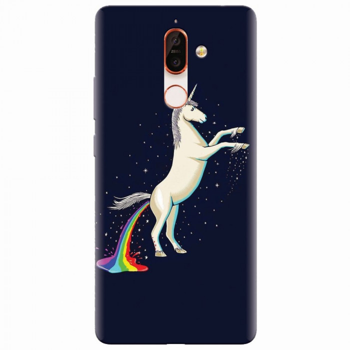 Husa silicon pentru Nokia 7 Plus, Unicorn Shitting Rainbows
