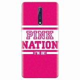 Husa silicon pentru Nokia 8, Pink Nation