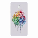 Husa silicon pentru Nokia 3, Paint Illustration Lion Head