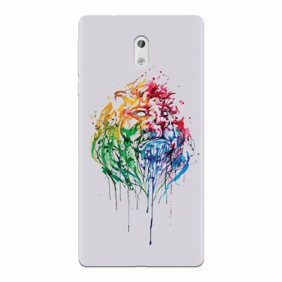 Husa silicon pentru Nokia 3, Paint Illustration Lion Head foto
