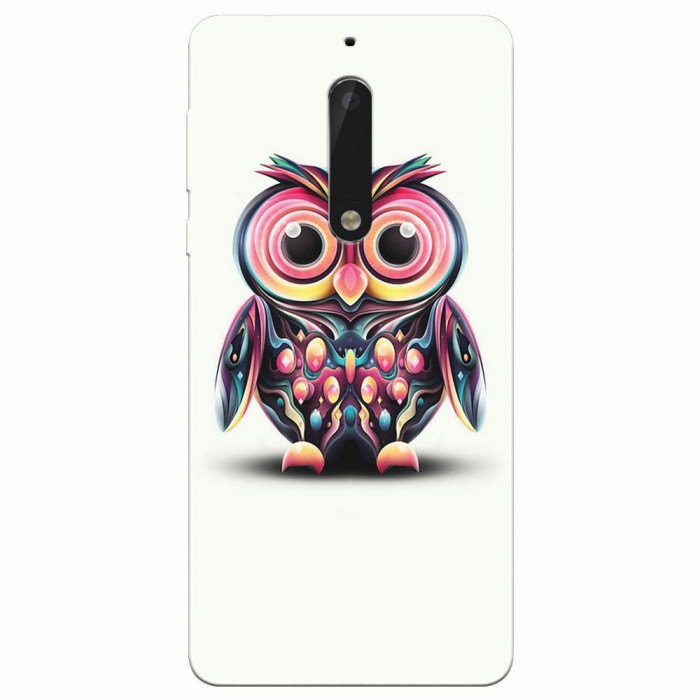 Husa silicon pentru Nokia 5, Colorful Owl Illustration