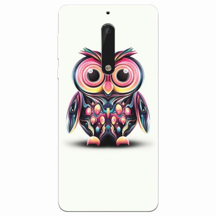 Husa silicon pentru Nokia 5, Colorful Owl Illustration