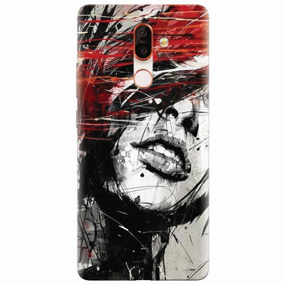 Husa silicon pentru Nokia 7 Plus, Byroglyphics Woman Drawing foto