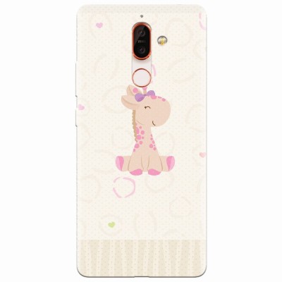 Husa silicon pentru Nokia 7 Plus, Giraffe Cute foto