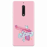 Husa silicon pentru Nokia 5, Fight Like A Girl