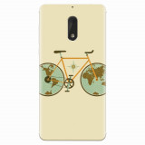 Husa silicon pentru Nokia 6, Retro Bicycle Illustration