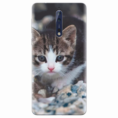 Husa silicon pentru Nokia 8, Animal Cat foto