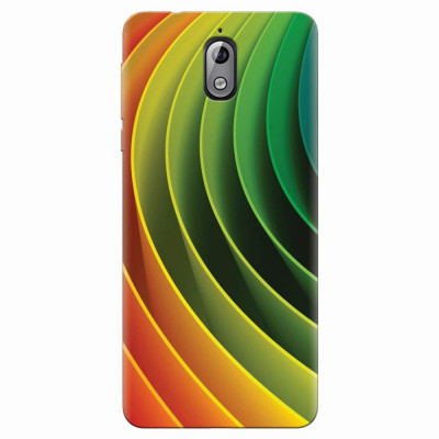 Husa silicon pentru Nokia 3.1, 3D Multicolor Abstract Lines foto