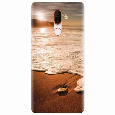 Husa silicon pentru Nokia 7 Plus, Sunset Foamy Beach Wave foto