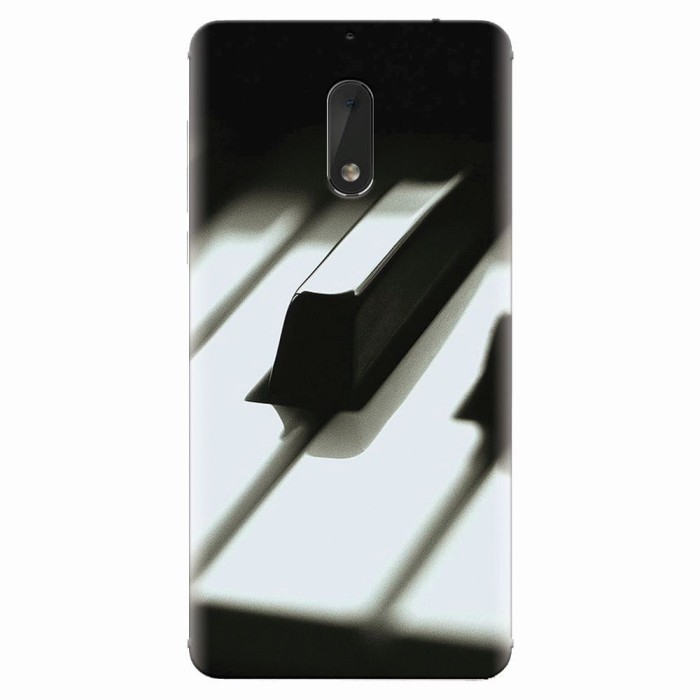 Husa silicon pentru Nokia 6, Piano Key Close Up Macro