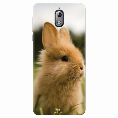 Husa silicon pentru Nokia 3.1, Cute Rabbit In Grass foto