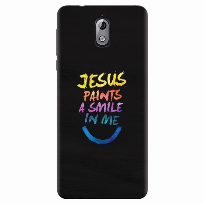 Husa silicon pentru Nokia 3.1, Jesus Paints A Smile In Me