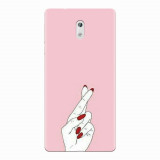 Husa silicon pentru Nokia 3, Pink Finger Cross