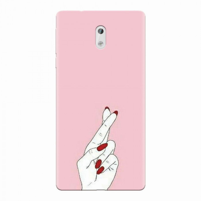 Husa silicon pentru Nokia 3, Pink Finger Cross