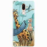 Husa silicon pentru Nokia 7 Plus, Children Drawings Elephants Giraffes Lions