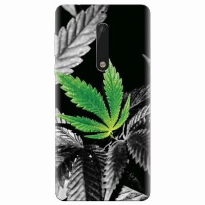 Husa silicon pentru Nokia 5, Trippy Pot Leaf Green foto