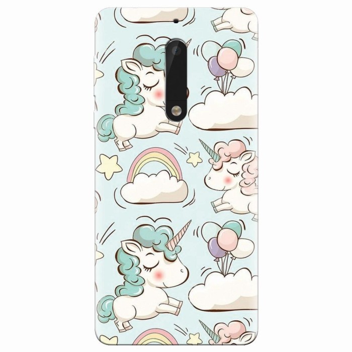 Husa silicon pentru Nokia 5, Unicorns And Clouds