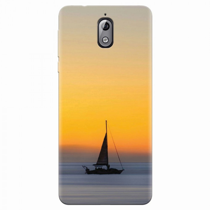 Husa silicon pentru Nokia 3.1, Wind Sail Boat Ocean Sunset