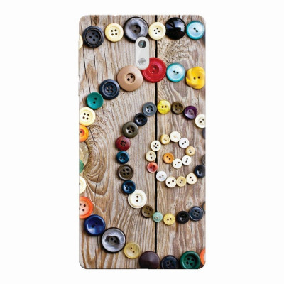 Husa silicon pentru Nokia 3, Colorful Buttons Spiral Wood Deck foto