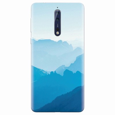 Husa silicon pentru Nokia 8, Blue Mountain Crests foto