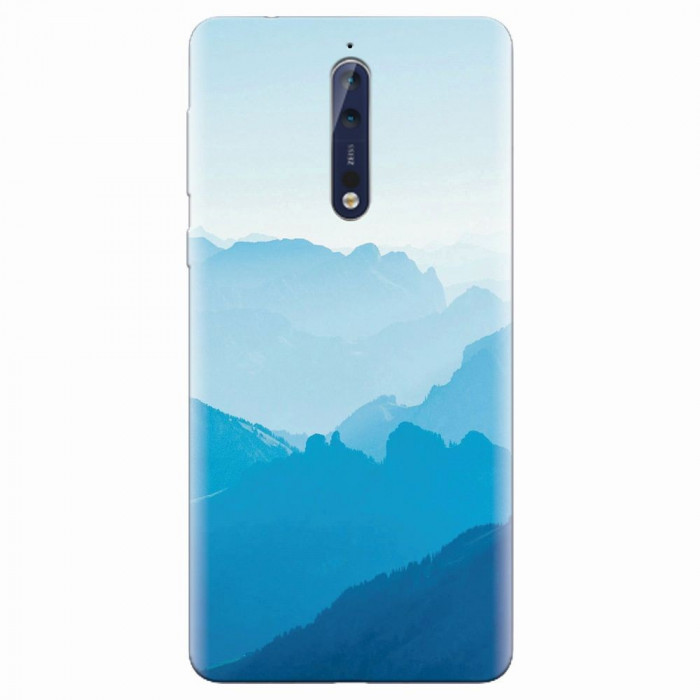 Husa silicon pentru Nokia 8, Blue Mountain Crests
