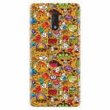Husa silicon pentru Nokia 6, Colorful Sticker Illustrations