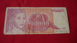 BANCNOTA 100000 DINARI 1989