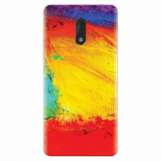 Husa silicon pentru Nokia 6, Colorful Dry Paint Strokes Texture