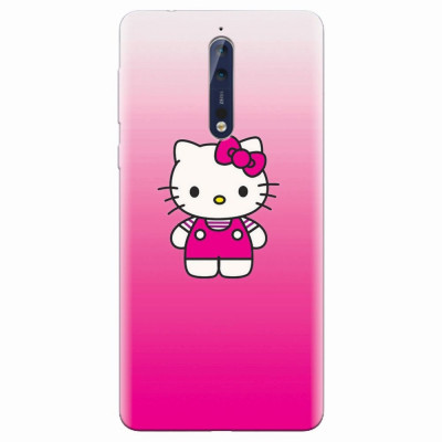 Husa silicon pentru Nokia 8, Cute Pink Catty foto