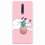 Husa silicon pentru Nokia 8, Rainbow Pinepple