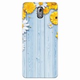 Husa silicon pentru Nokia 3.1, Sunflower On Blue Wood