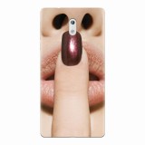 Husa silicon pentru Nokia 3, Finger Purple Nailpolish Girl Lips