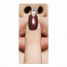 Husa silicon pentru Nokia 3, Finger Purple Nailpolish Girl Lips