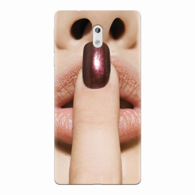 Husa silicon pentru Nokia 3, Finger Purple Nailpolish Girl Lips foto