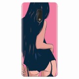 Husa silicon pentru Nokia 6, Girl With Long Hair