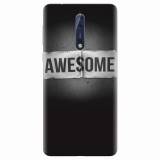 Husa silicon pentru Nokia 8, Awesome Label Dark