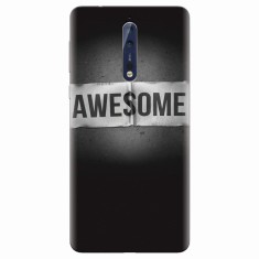 Husa silicon pentru Nokia 8, Awesome Label Dark foto