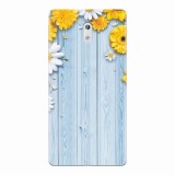 Husa silicon pentru Nokia 3, Sunflower On Blue Wood