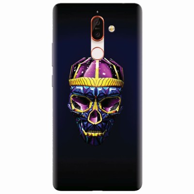 Husa silicon pentru Nokia 7 Plus, Colorfull Skull foto