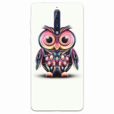 Husa silicon pentru Nokia 8, Colorful Owl Illustration