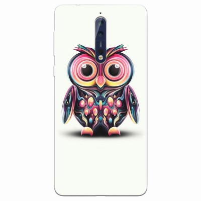 Husa silicon pentru Nokia 8, Colorful Owl Illustration foto