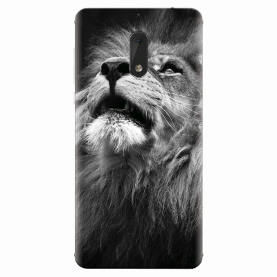 Husa silicon pentru Nokia 6, Majestic Lion Portrait foto