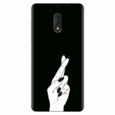 Husa silicon pentru Nokia 6, Finger Cross foto