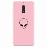 Husa silicon pentru Nokia 6, Pink Alien