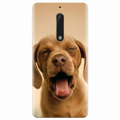 Husa silicon pentru Nokia 5, Cute Yawning Puppy foto