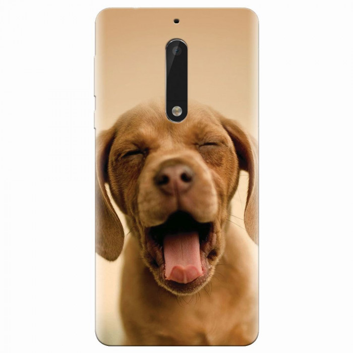 Husa silicon pentru Nokia 5, Cute Yawning Puppy