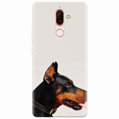 Husa silicon pentru Nokia 7 Plus, Doberman foto