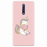 Husa silicon pentru Nokia 8, Unicorn Donuts